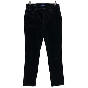 Talbots Pants Womens 8 Black Corduroy Needlecord Hi Rise Straight Measures 32X31